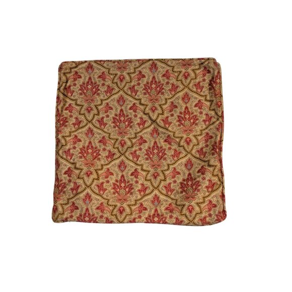 Lauren Ralph Lauren Lengham Floral Pillow Cover 16"x16" 100% Cotton Beige & Red - Picture 1 of 4